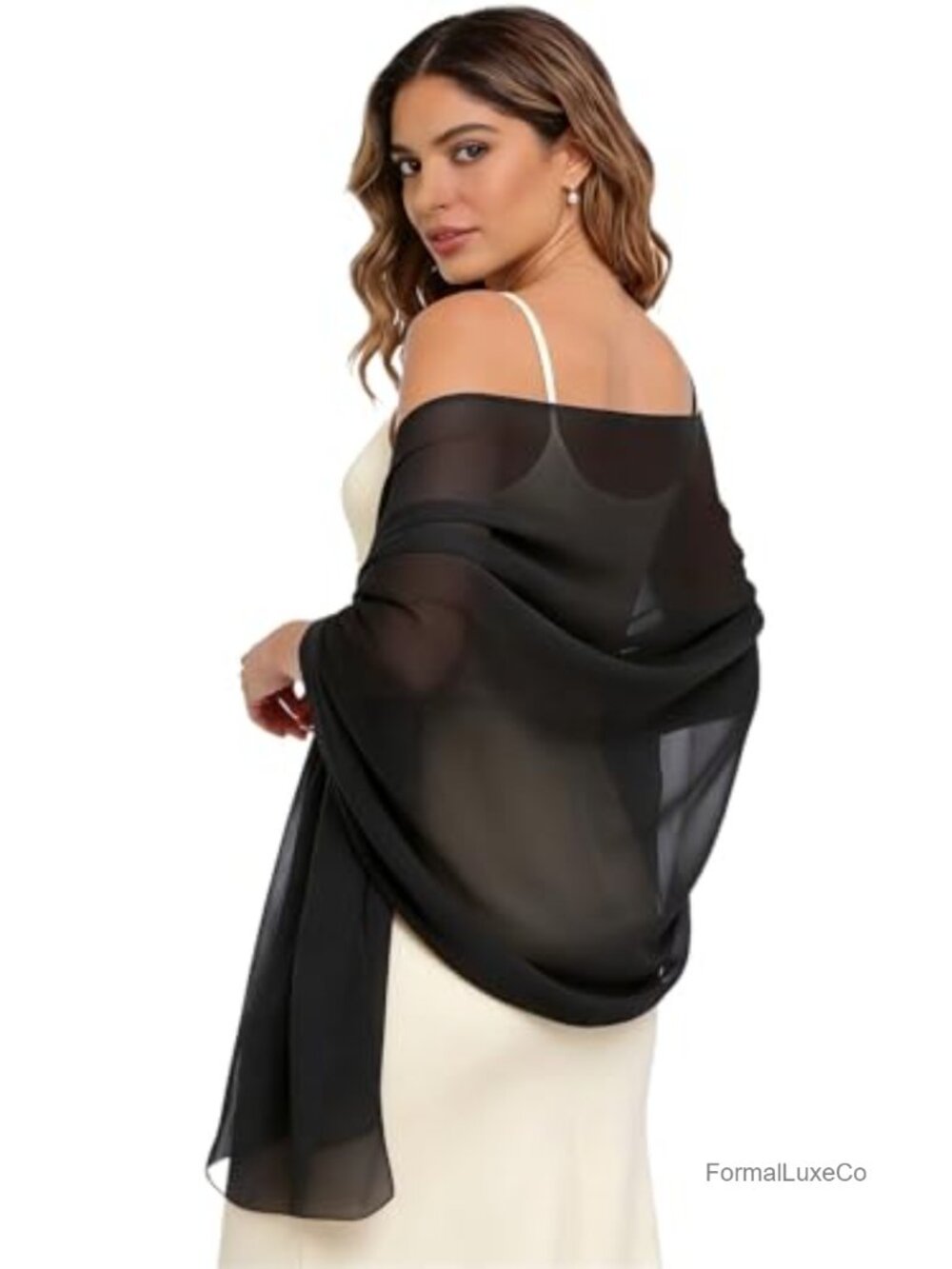Chiffon Shawl Wrap Evening Dresses Women Wedding Sheer